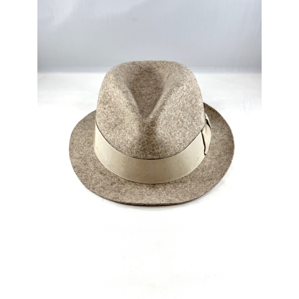 Rag & Bone New York Wool Fedora Hat Large L Beige Tan Made in USA